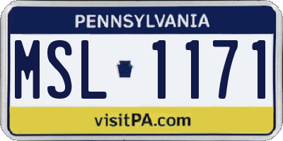 PA license plate MSL1171