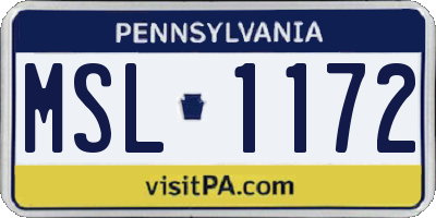 PA license plate MSL1172