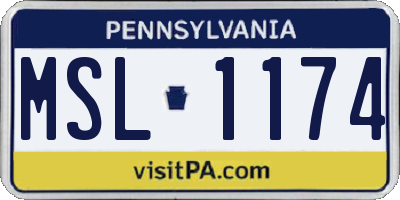 PA license plate MSL1174