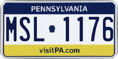 PA license plate MSL1176
