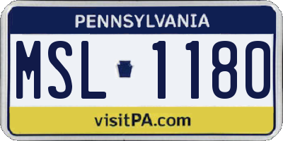 PA license plate MSL1180