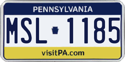 PA license plate MSL1185