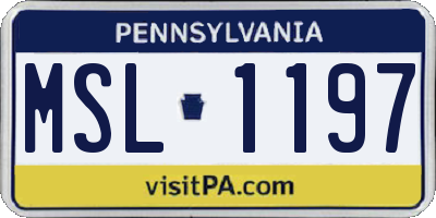 PA license plate MSL1197