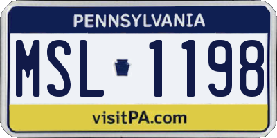 PA license plate MSL1198