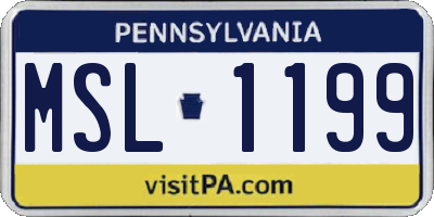 PA license plate MSL1199