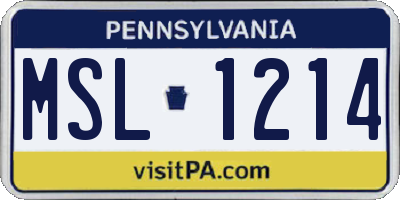 PA license plate MSL1214