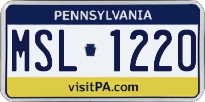 PA license plate MSL1220