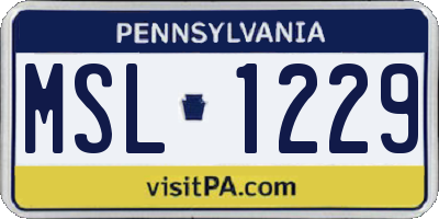 PA license plate MSL1229