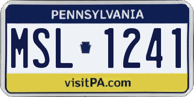 PA license plate MSL1241