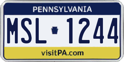 PA license plate MSL1244