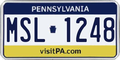PA license plate MSL1248