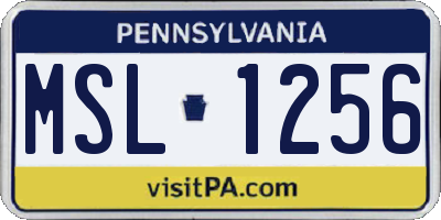 PA license plate MSL1256