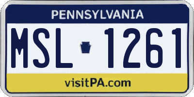 PA license plate MSL1261