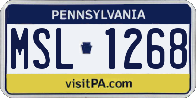 PA license plate MSL1268