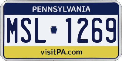 PA license plate MSL1269