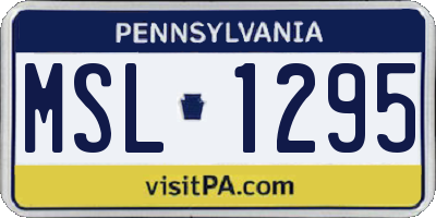 PA license plate MSL1295