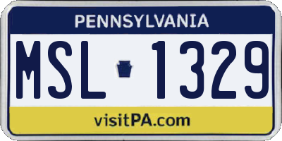 PA license plate MSL1329