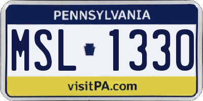 PA license plate MSL1330