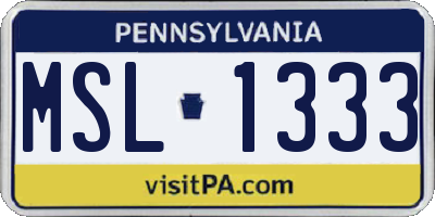 PA license plate MSL1333