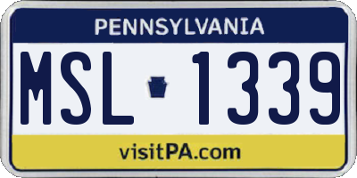 PA license plate MSL1339