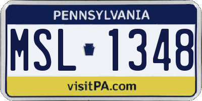PA license plate MSL1348