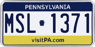 PA license plate MSL1371