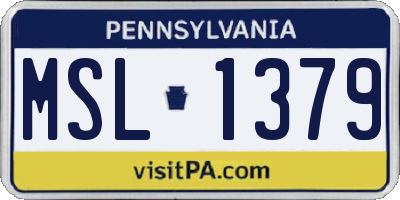 PA license plate MSL1379