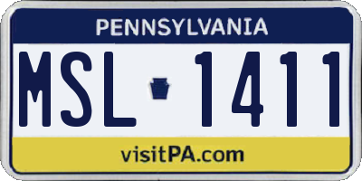 PA license plate MSL1411