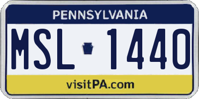 PA license plate MSL1440