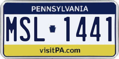 PA license plate MSL1441