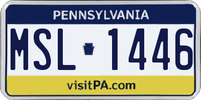 PA license plate MSL1446