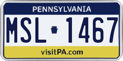 PA license plate MSL1467