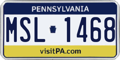PA license plate MSL1468