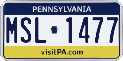 PA license plate MSL1477