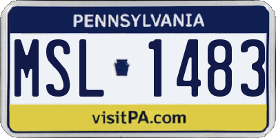 PA license plate MSL1483