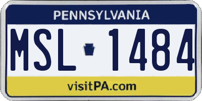 PA license plate MSL1484