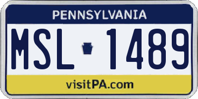 PA license plate MSL1489