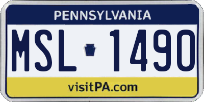 PA license plate MSL1490