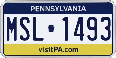 PA license plate MSL1493