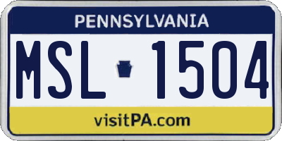 PA license plate MSL1504