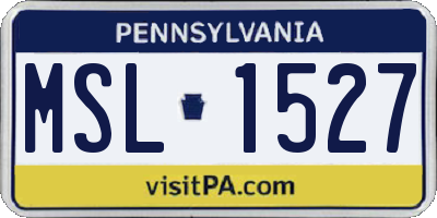 PA license plate MSL1527