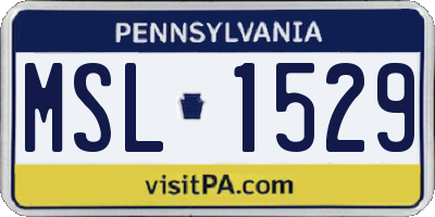 PA license plate MSL1529
