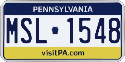 PA license plate MSL1548