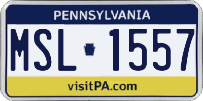 PA license plate MSL1557
