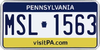 PA license plate MSL1563