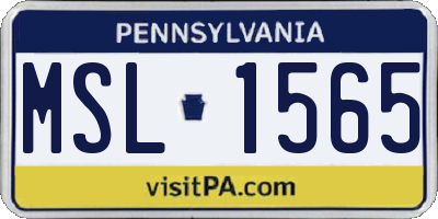 PA license plate MSL1565