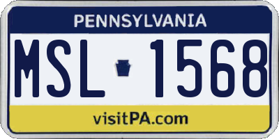 PA license plate MSL1568