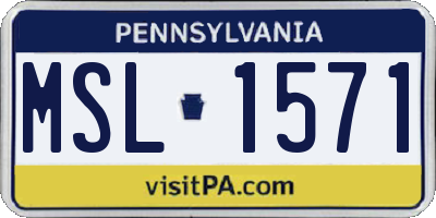 PA license plate MSL1571