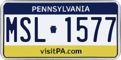 PA license plate MSL1577