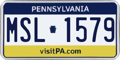 PA license plate MSL1579